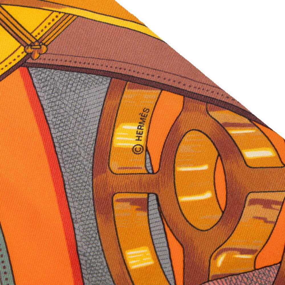 HERMES Orange Silk Scarf - Picture 3 of 5
